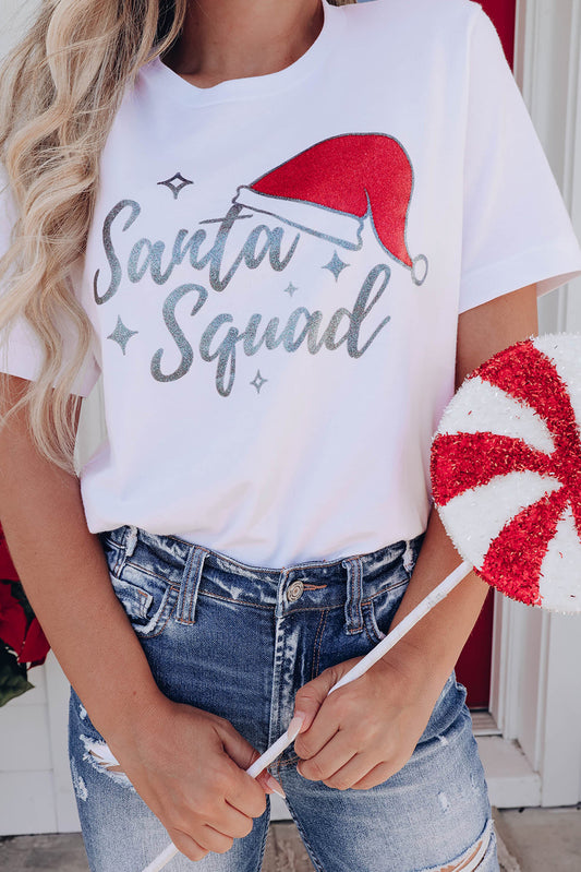 Camiseta de manga corta con estampado gráfico de Santa Squad