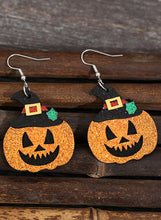 Gold Flame Halloween Pumpkin Dangle Earrings