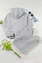 Gray Solid Exposed Seams Hoodie and Joggers Activewear Set