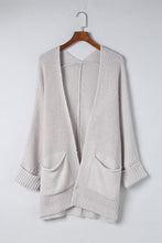 Khaki Oversized Fold Over Sleeve Sweater Cardigan