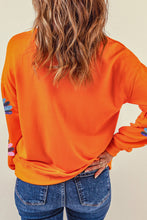 Orange  Colorful Sequin Turkey Thanksgiving Graphic Sweatshirt