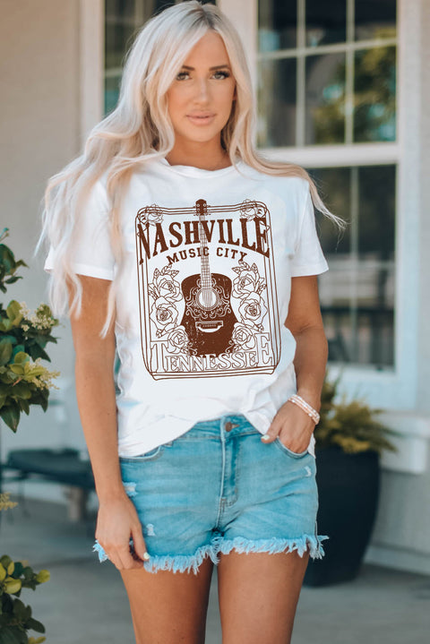 NASHVILLE MUSIC CITY Camiseta gráfica con cuello redondo