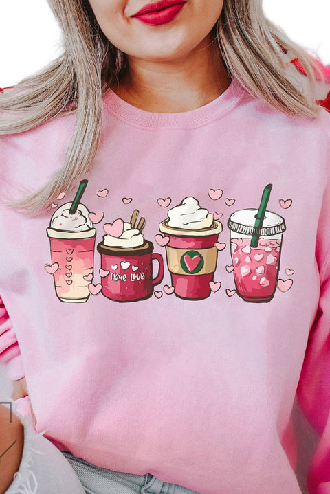 Heart Shaped Embroidered Pullover Sweatshirt