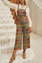 Multicolour Boho Floral Print Crossed Straps Ankle-length Jumpsuit