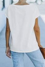 white Sequin St Patrick Clover Patch Pocket Loose Tee