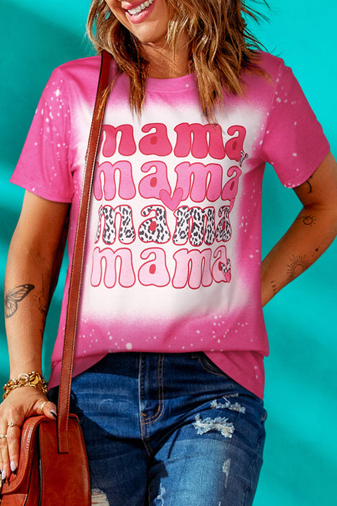 Camiseta teñida anudada con estampado de letras Full of Mama