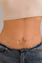 Gold Butterfly Decor Tassel Plate Alloy Layered Waist Chain