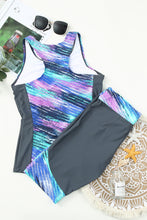 Sleeveless Top and Cropped Pants Two Piece Unitard Swimsuit