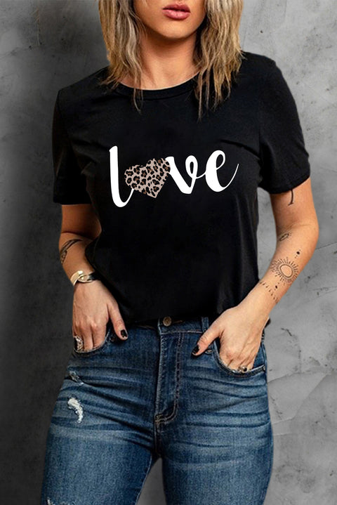 Camiseta con estampado de corazón y lentejuelas