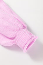 Pink Raw Edge Ribbed Detail Drop Shoulder Sweater