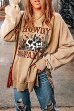 Black HOWDY FALL Pumpkin Print Split Hem Sweatshirt