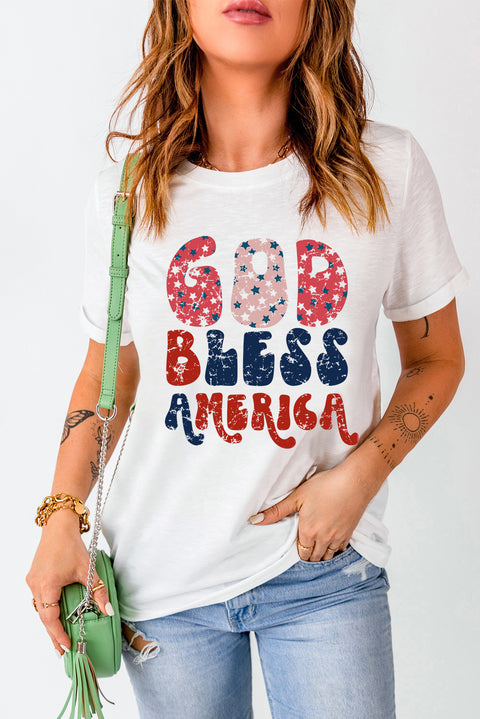 White God Bless America Graphic Tee