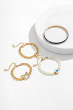 Gold 4pcs Pearled Chain Bracelet Set