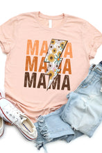 Pink MAMA Sunflower Bolt Graphic T Shirt