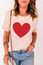 Camiseta con estampado de corazón y lentejuelas