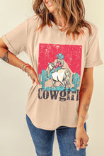 Khaki Cowgirl Rodeo Graphic Western Fashion Tee