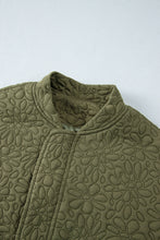 Jungle Green Floral Quilted Jacket