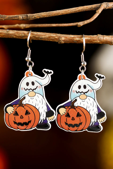 White Dwarf Pumpkin Face Halloween Hook Earrings