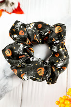 Black Halloween Pattern Print Hair Scrunchie