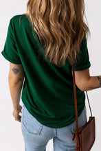 Green St. Patricks Lucky Puff Print Round Neck Casual Tee