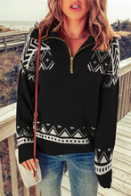 Geometry Knit Quarter Zip Sweater