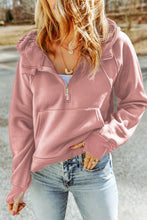 Quarter Zip Kangaroo Pocket Hoodie