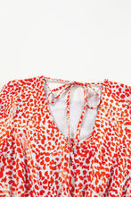 Tomato Red Leopard Print Long Sleeve Hollowed Back Split Mini Dress