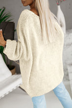 Apricot Loose Knitted V Neck Sweater