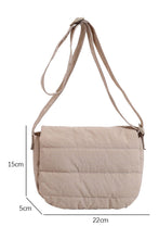 White Solid Minimalist Foldover Puffer Crossbody Bag