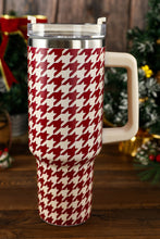 Fiery Red Houndstooth Pattern Stainless Steel Tumbler 40oz