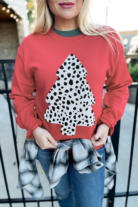 MERRY and BRIGHT Leopard Print Pullover Sweatshirt