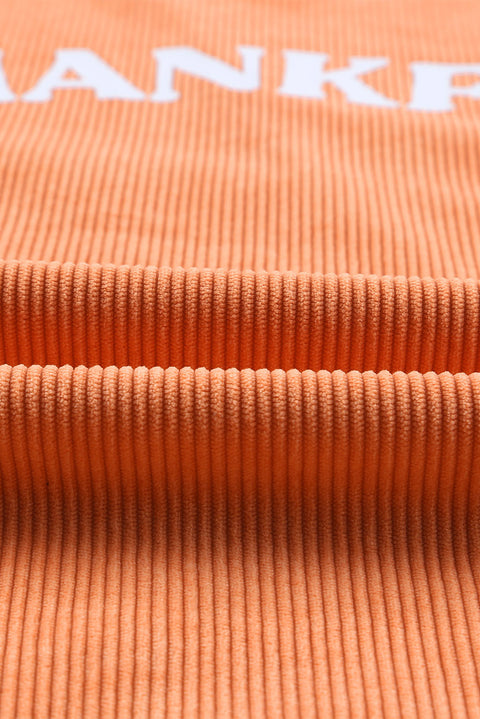 Orange JOLENE Ribbed Corded Oversized Sweatshirt