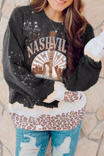 Snowy Christmas Graphic Leopard Bleached Sweatshirt