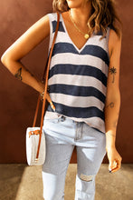 Striped V Neck Tank Top