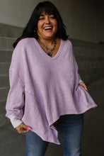 Orchid Petal Plus Size Waffle Knit Exposed Seam Flowy Top