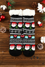 Calcetines polares navideños de Papá Noel con dibujos animados de color rojo ardiente 