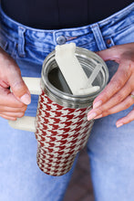 Fiery Red Houndstooth Pattern Stainless Steel Tumbler 40oz