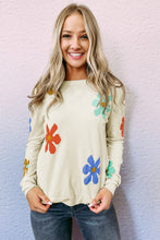 White Sweet Floral Pullover Sweater