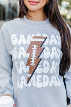 Gray GAME DAY Lightning Rugby Football Print Pullover Sweatshirt