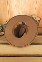 Brown Aztec Embroidery Retro  Flat Fedora Hat