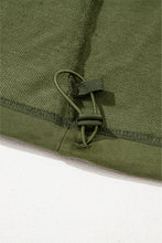 Moss Green Solid Kangaroo Pocket Half Zipper Oversized Hoodie