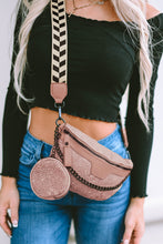 Camel Colorblock Strap Chain Shoulder Bag With Coin Purse