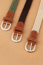 White Boho Style Woven Canvas Waist Belt