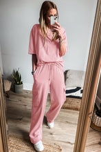 Apricot Pink Half Sleeve T-Shirt & Cargo Sweatpants Set