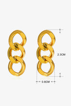 Gold Chain Link Plate Alloy Drop Earrings