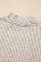 Apricot Thermal Lined Ribbed Knit Mock Neck Sweater