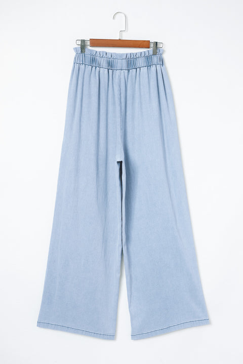 High Waist Pocketed Wide Leg Tencel Jeans