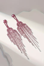 Bonbon Rhinestone Tassel Dangle Stud Earrings