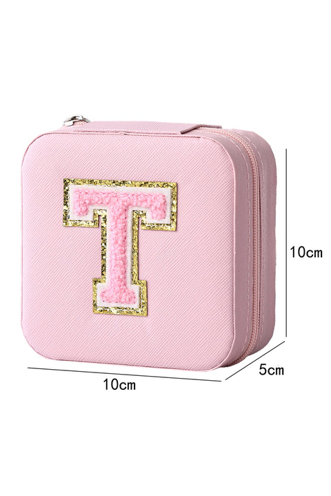 Pink Portable Chenille T Small Jewelry Box