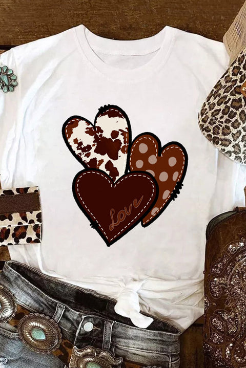 Caqui Camiseta gráfica de manga corta con estampado de leopardo AMEN